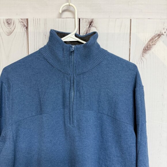 The North Face Mt. Tam 1/4-Zip Sweater Men’s XL Blue Knit EUC - Picture 4 of 12